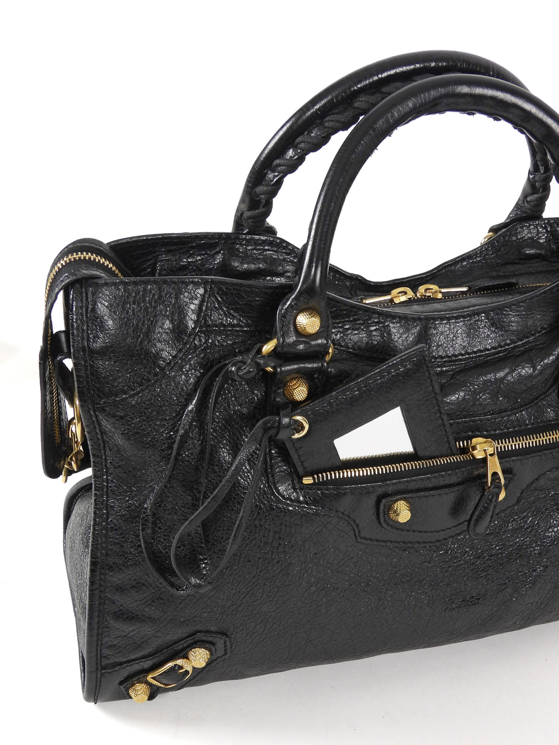 Balenciaga Black AW2014 Arena Lambskin Leather Medium Classic City Moto Bag