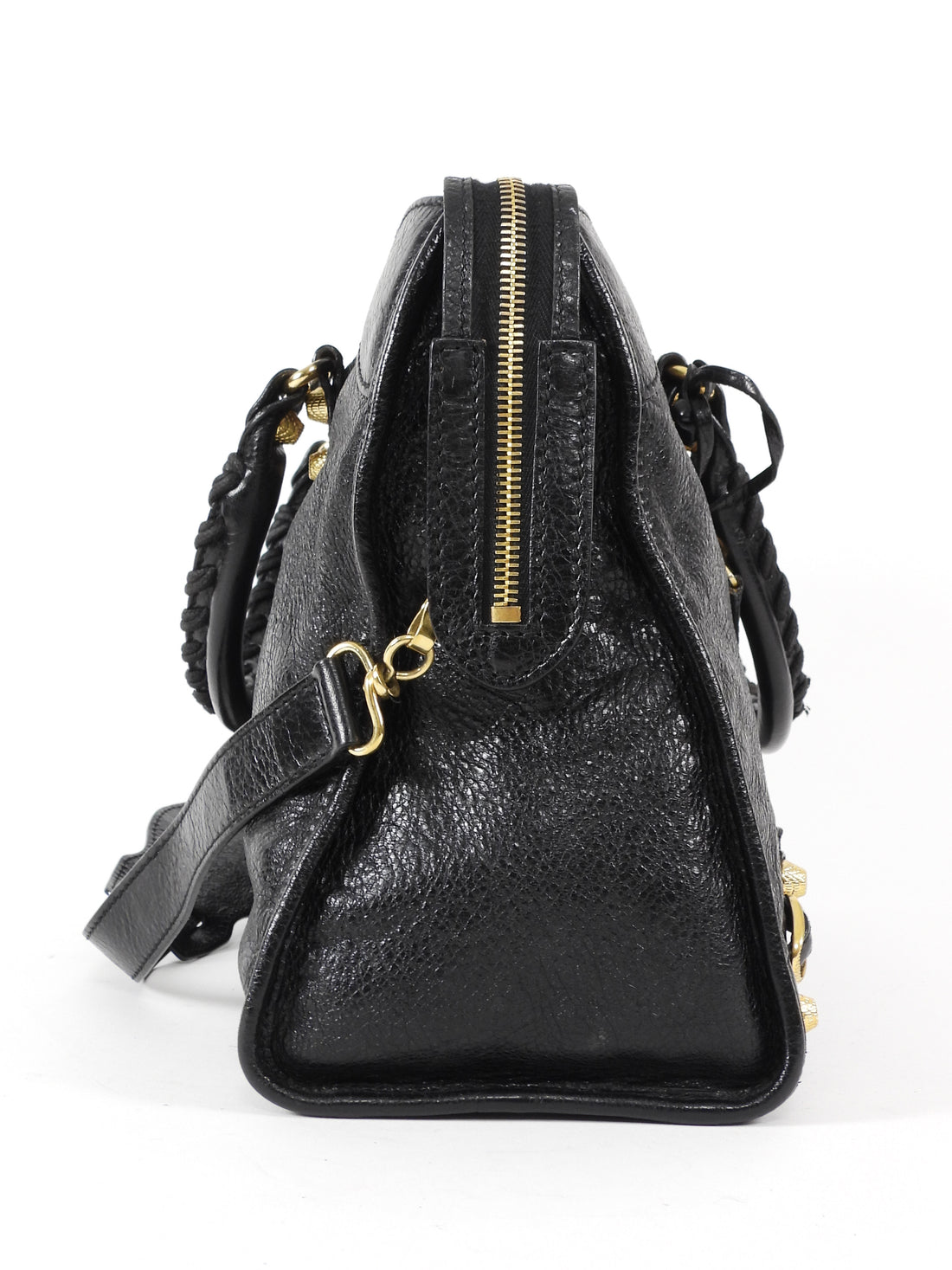 Balenciaga Black AW2014 Arena Lambskin Leather Medium Classic City Moto Bag