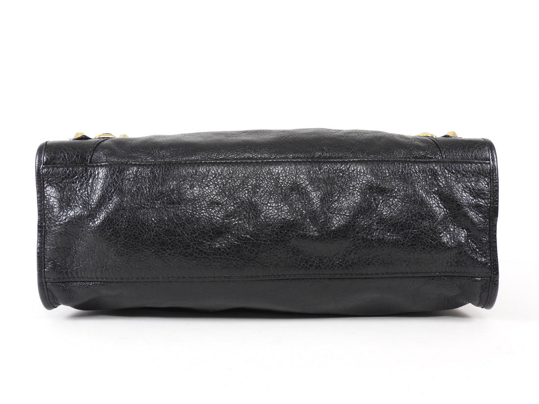 Balenciaga Black AW2014 Arena Lambskin Leather Medium Classic City Moto Bag