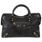Balenciaga Black AW2014 Arena Lambskin Leather Medium Classic City Moto Bag