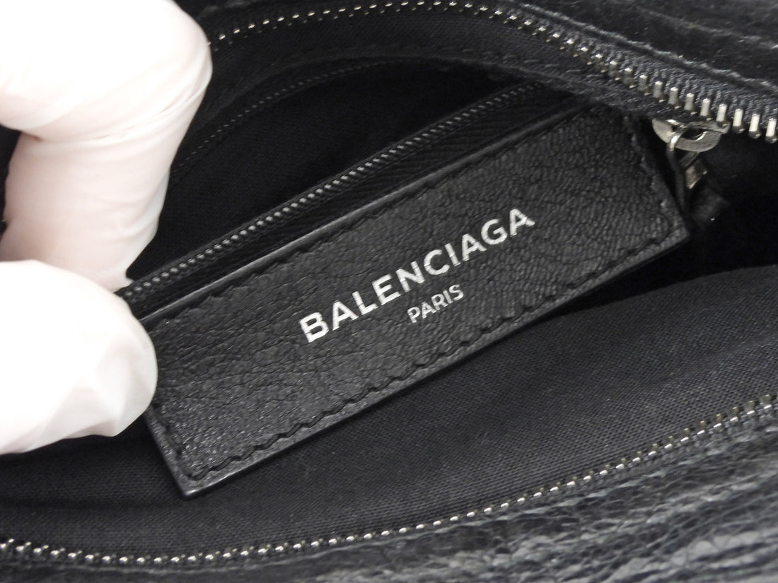 Balenciaga Black Leather Mini Motocross City Two Way Bag
