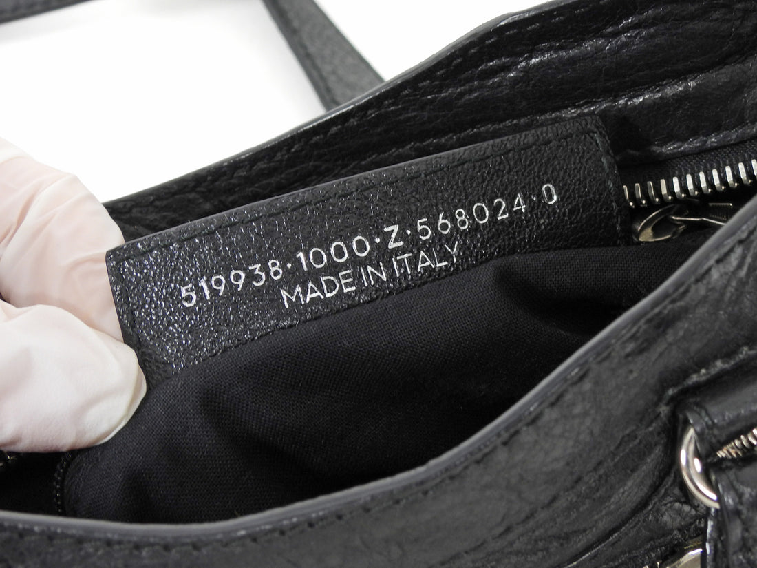 Balenciaga Black Leather Mini Motocross City Two Way Bag