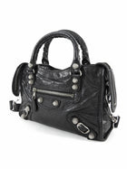 Balenciaga Black Leather Mini Motocross City Two Way Bag