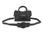 Balenciaga Black Leather Mini Motocross City Two Way Bag