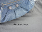 Balenciaga Blue Cagole Denim Crystal Small Bag