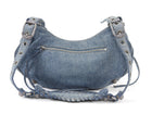 Balenciaga Blue Cagole Denim Crystal Small Bag