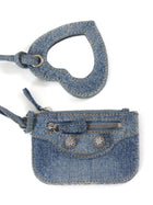 Balenciaga Blue Cagole Denim Crystal Small Bag