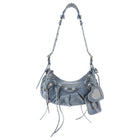 Balenciaga Blue Cagole Denim Crystal Small Bag