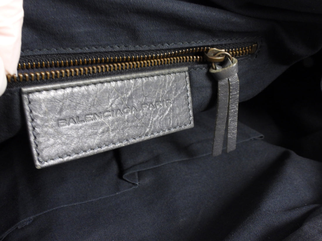 Balenciaga Charcoal Grey SS2014 Work Arena Lambskin Leather Bag