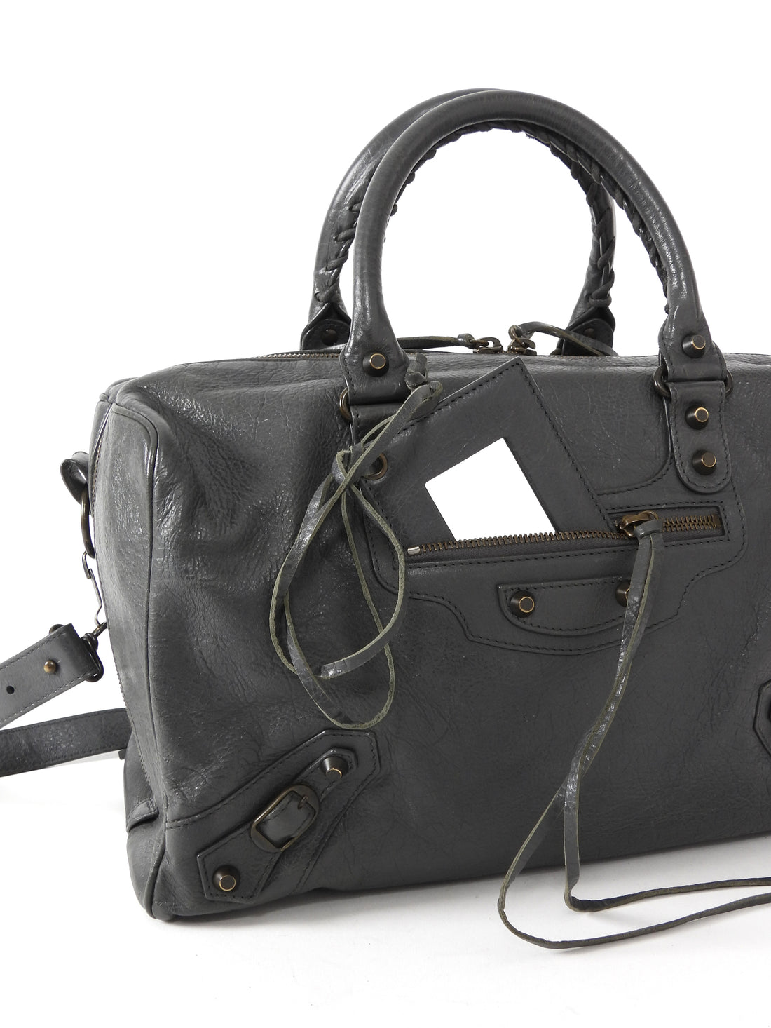 Balenciaga Charcoal Grey SS2014 Work Arena Lambskin Leather Bag