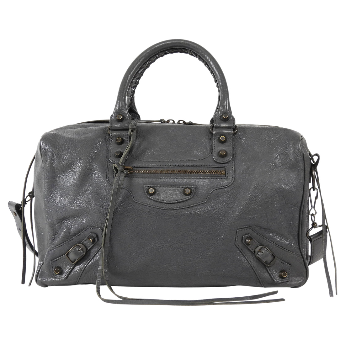 Balenciaga Charcoal Grey SS2014 Work Arena Lambskin Leather Bag