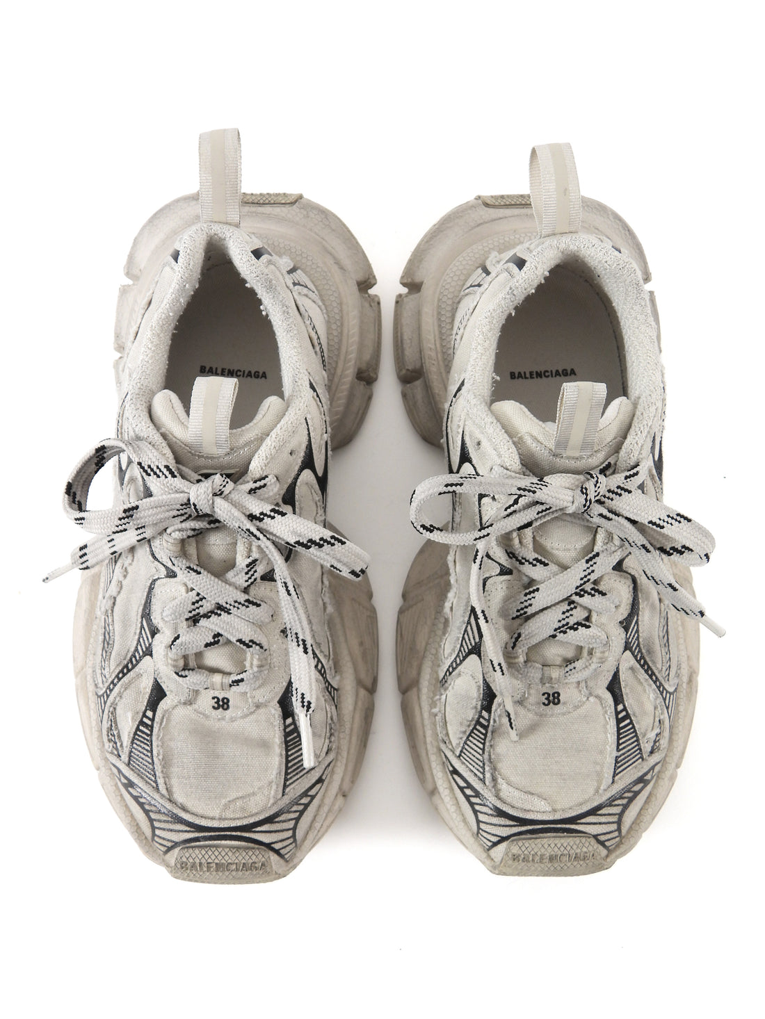 Balenciaga Beige Summer Mesh Destroyed Canvas 3XL Sneakers - 38
