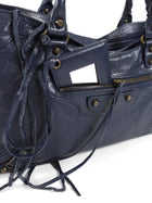 Balenciaga Midnight Navy AW2015 Arena Lambskin Leather Medium Classic City Moto Bag