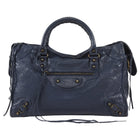 Balenciaga Midnight Navy AW2015 Arena Lambskin Leather Medium Classic City Moto Bag