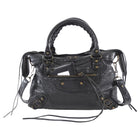 Balenciaga Black Lambskin Leather Classic Motocross First Bag