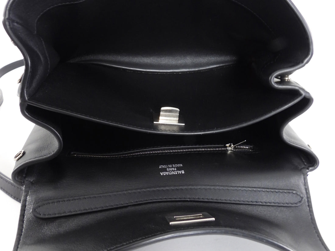 Balenciaga Small Black Leather Rodeo Two-Way Tote Bag