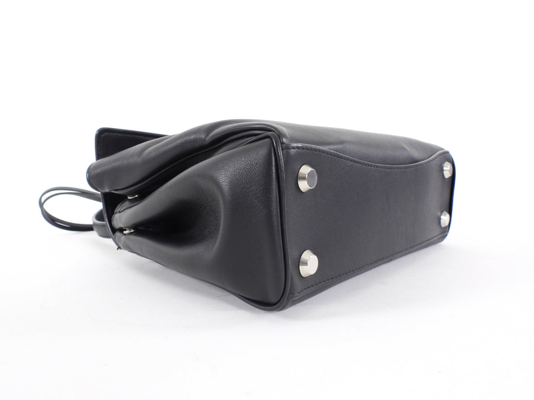 Balenciaga Small Black Leather Rodeo Two-Way Tote Bag