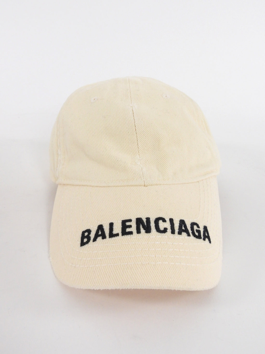 Balenciaga Wardrobe Cream Logo Baseball Cap - L