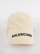 Balenciaga Wardrobe Cream Logo Baseball Cap - L