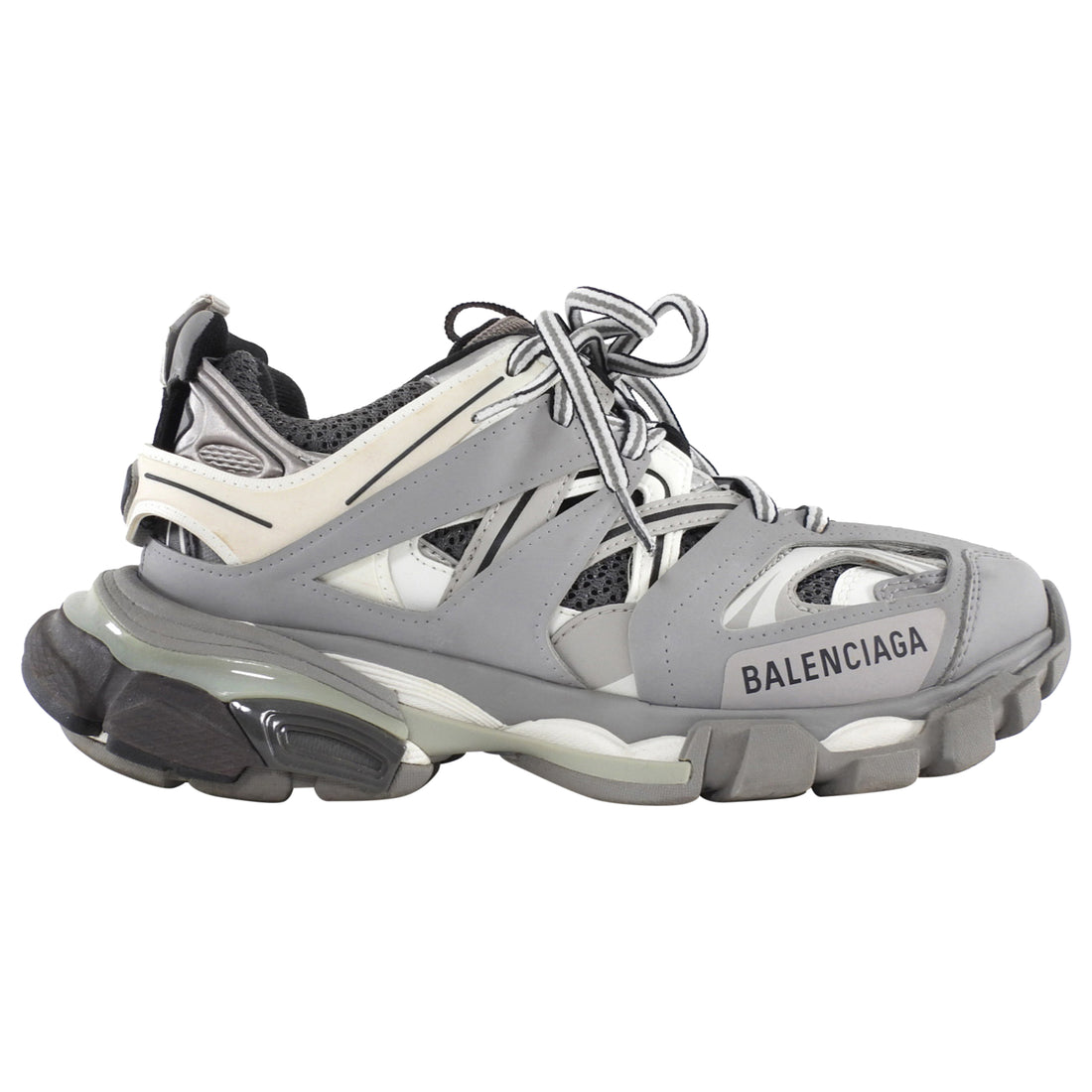 Balenciaga Grey and White Combo Track Sneakers - 36