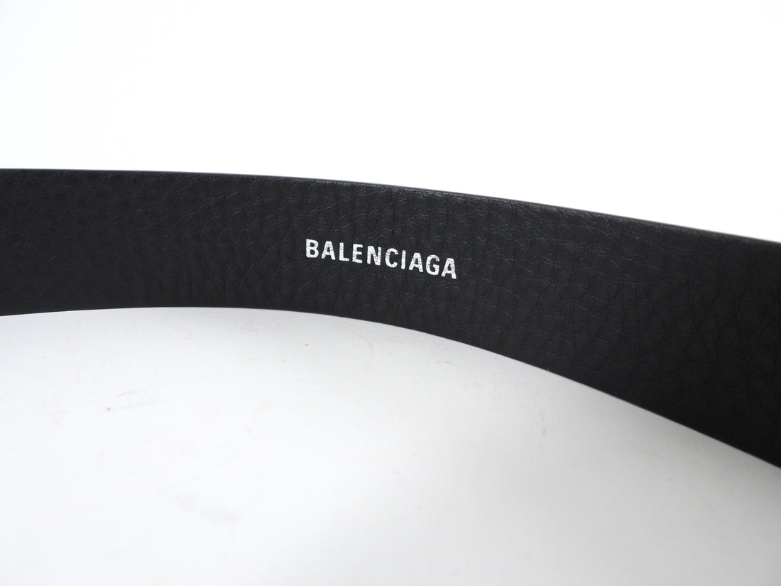 Balenciaga Black Leather Logo Belt - XS 65cm (21-25")