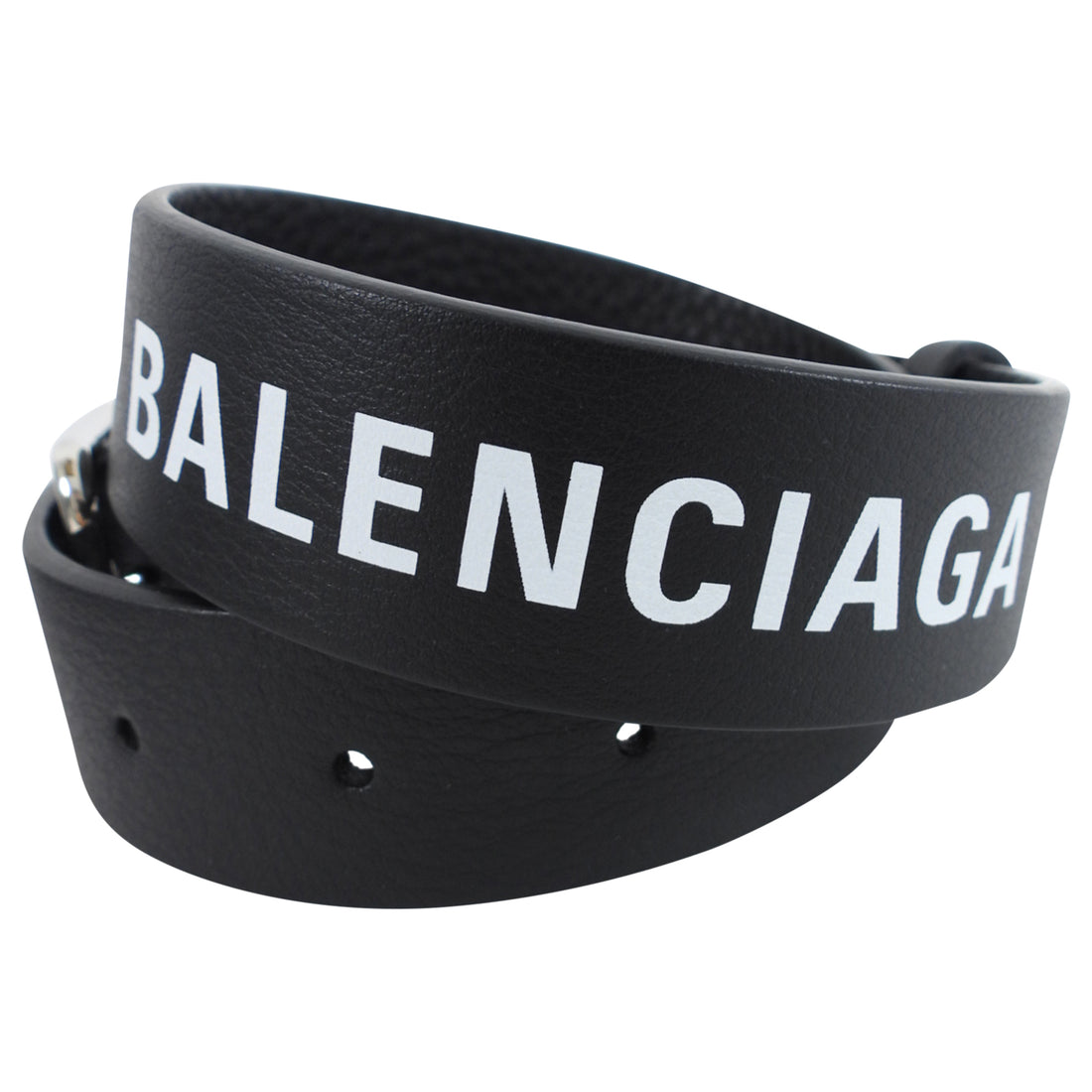 Balenciaga Black Leather Logo Belt - XS 65cm (21-25")