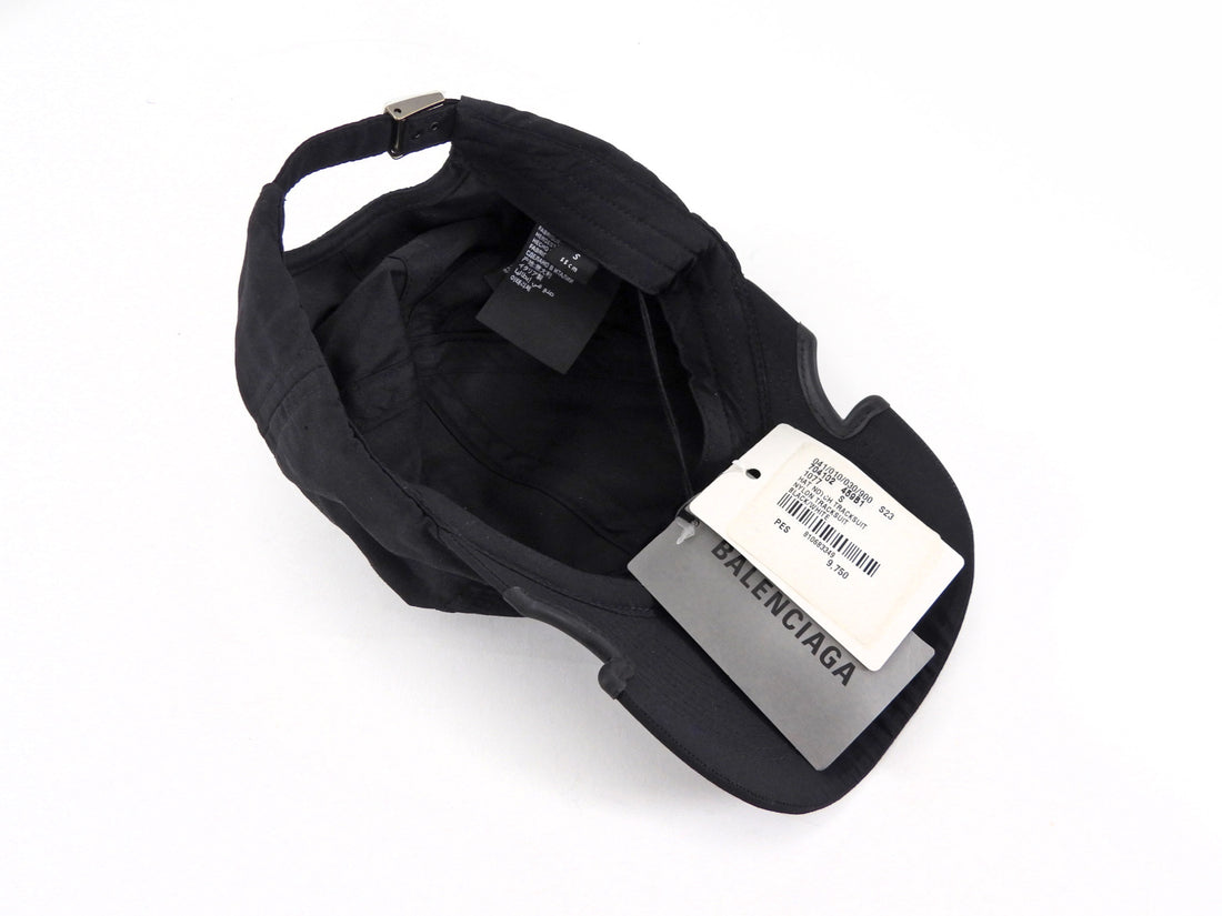 Balenciaga Black Logo Notched Tracksuit Baseball Cap - S