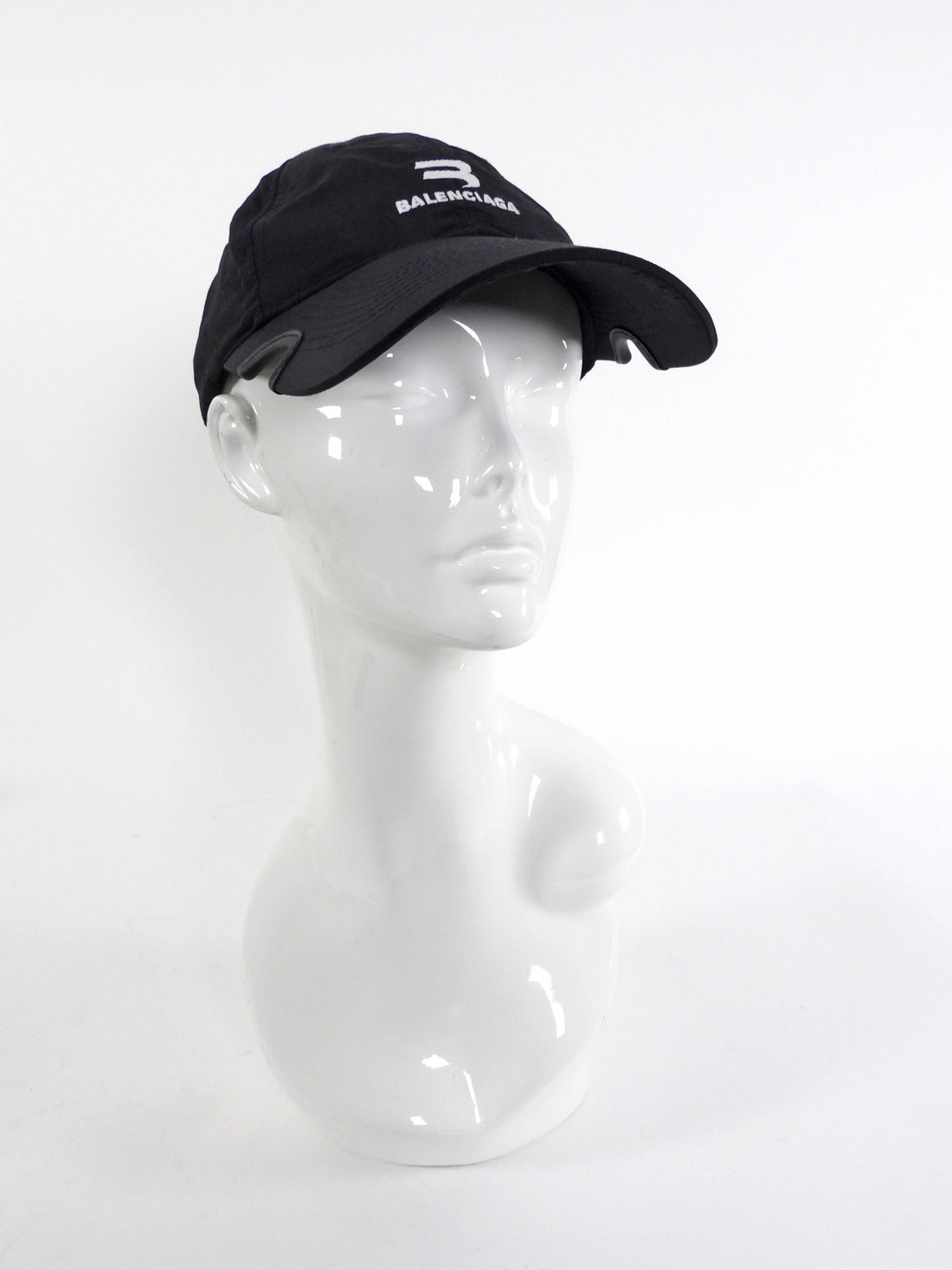 Balenciaga Black Logo Notched Tracksuit Baseball Cap - S