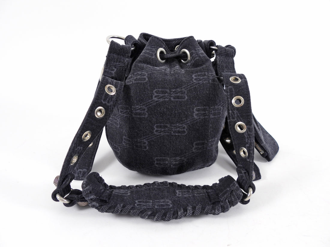 Balenciaga Le Cagole Black Denim XS Bucket Bag