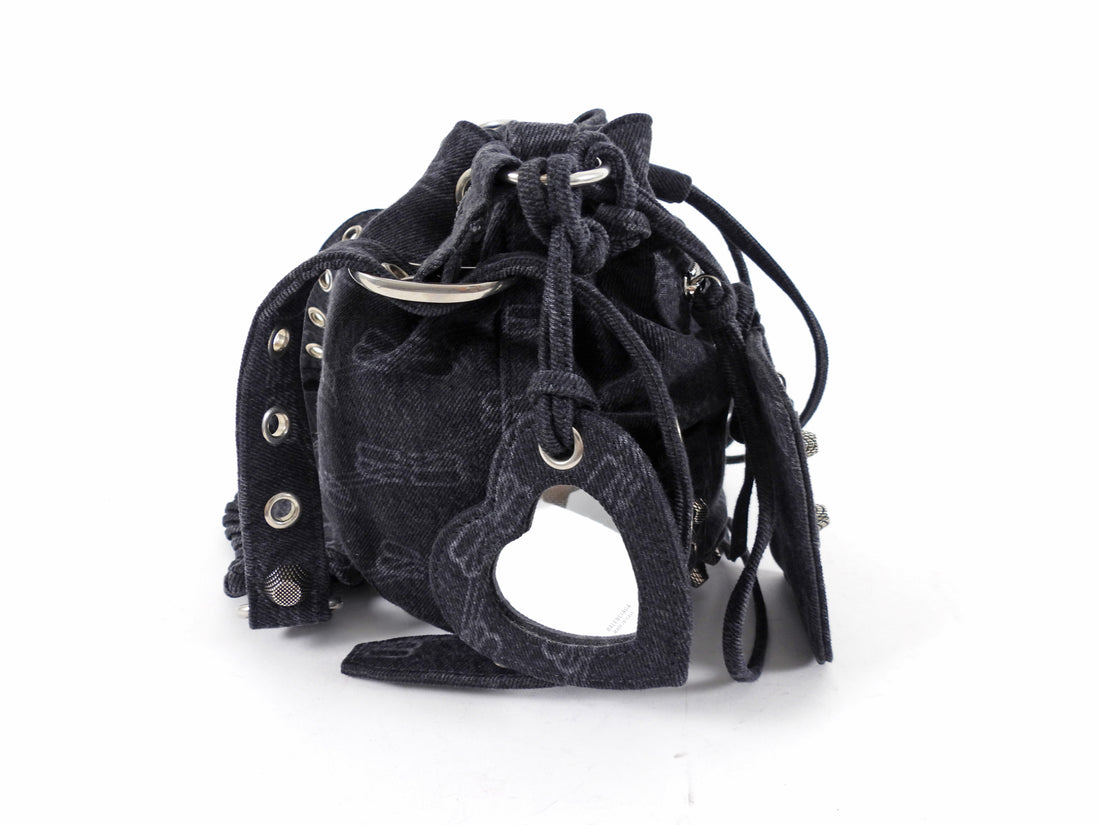 Balenciaga Le Cagole Black Denim XS Bucket Bag