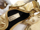 Balenciaga Cagole Gold Metallic Leather Giant Studs Strass Crystal Bag