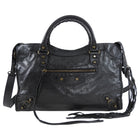 Balenciaga Black Lambskin Leather City Bag