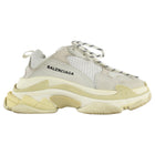 Balenciaga Ivory Leather Mesh Triple S Sneakers - 36