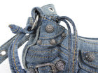 Balenciaga Blue Denim Le Cagole Crystal Strass XS Shoulder Bag