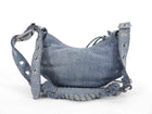 Balenciaga Blue Denim Le Cagole Crystal Strass XS Shoulder Bag