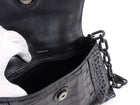 Balenciaga Black Croc Emboss Downtown Small Chain Hourglass Shoulder Bag