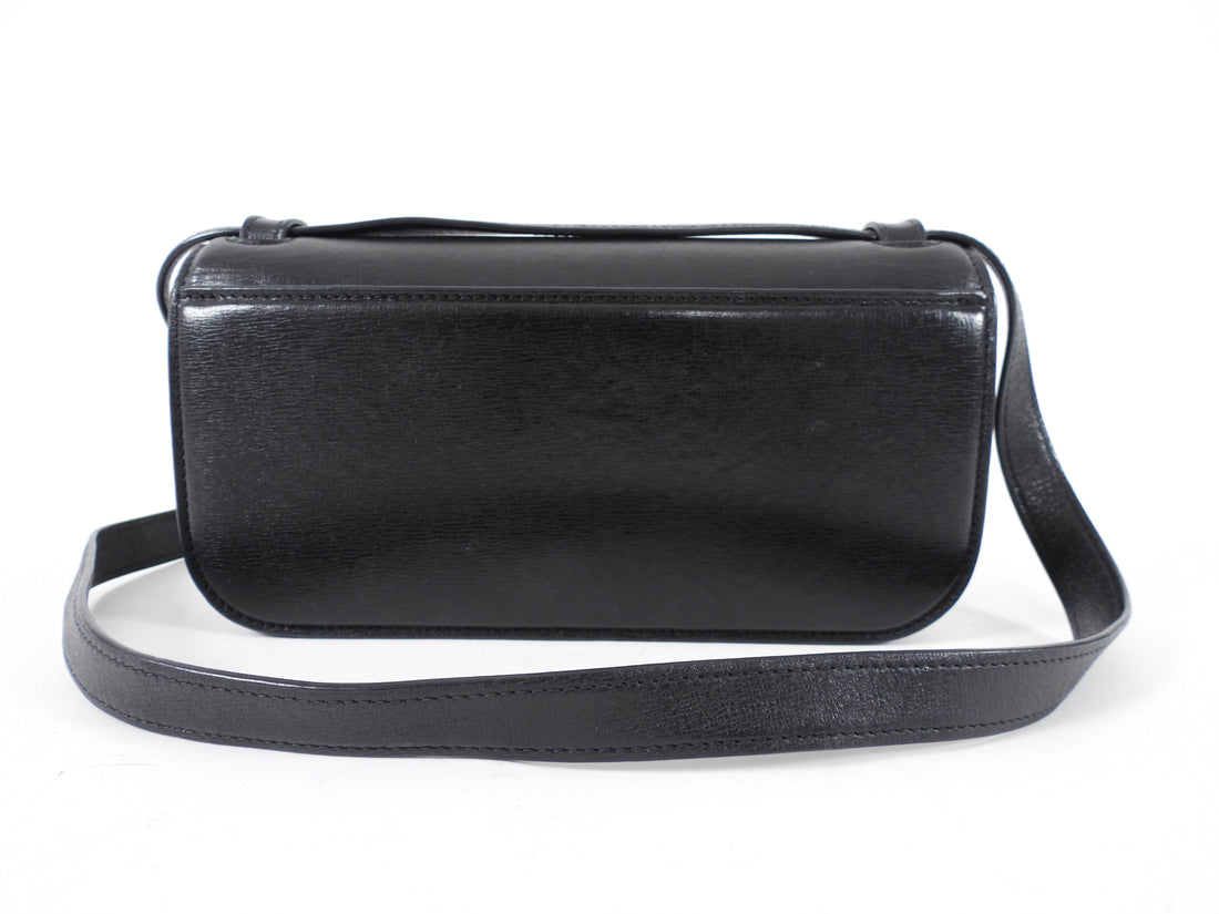 Balenciaga Black Leather Gossip BB Logo Shoulder Bag