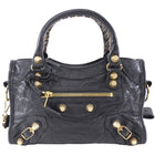 Balenciaga Slate Grey Mini City Bag Gold Giant Hardware