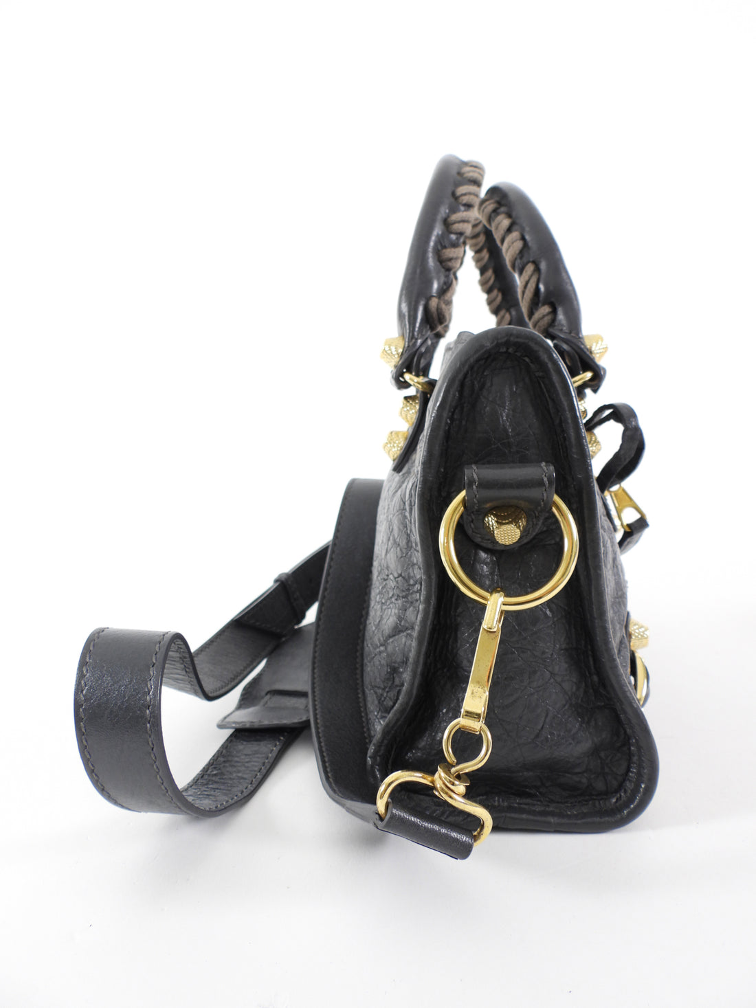 Balenciaga Slate Grey Mini City Bag Gold Giant Hardware