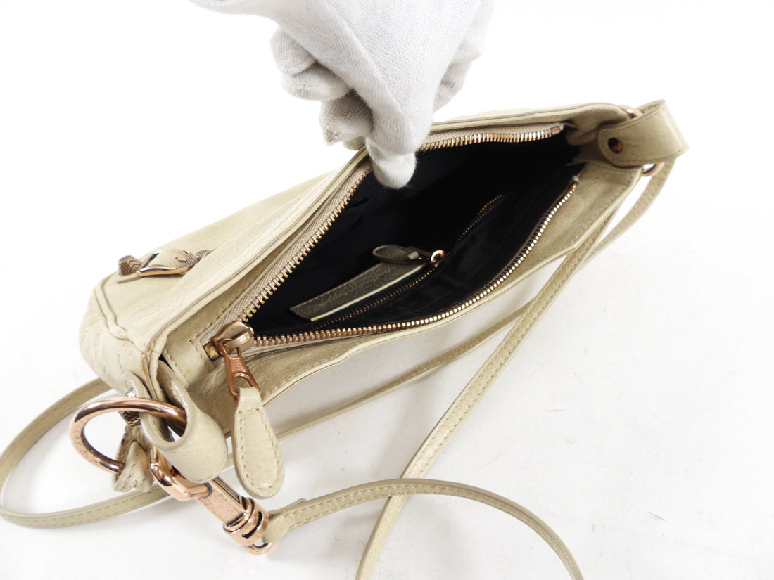 Balenciaga Beige Leather Crossbody Hip Bag