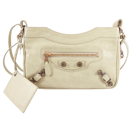 Balenciaga Beige Leather Crossbody Hip Bag