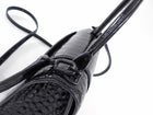 Balenciaga  All Black Croc Embossed Hourglass XS Bag