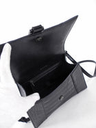 Balenciaga  All Black Croc Embossed Hourglass XS Bag