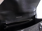 Balenciaga  Black BB Monogram Logo All Over Hourglass XS Bag