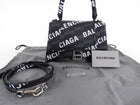Balenciaga  Black BB Monogram Logo All Over Hourglass XS Bag