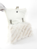 Balenciaga Ivory White Faux Fur Medium Crush Chain Bag