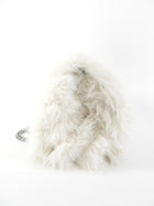 Balenciaga Ivory White Faux Fur Medium Crush Chain Bag