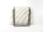 Balenciaga Ivory White Faux Fur Medium Crush Chain Bag