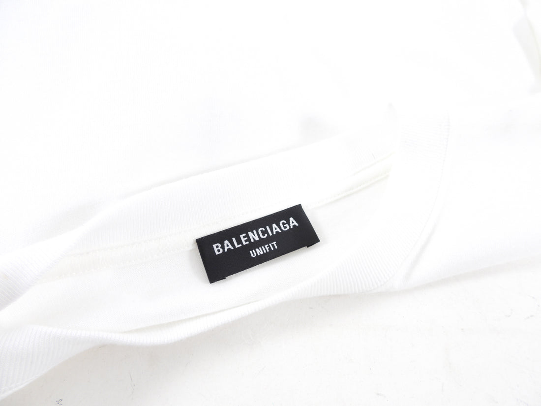 Balenciaga Unifit White Oversized Nasa Patch T Shirt