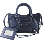 Balenciaga Navy Lambskin Mini Classic City Bag